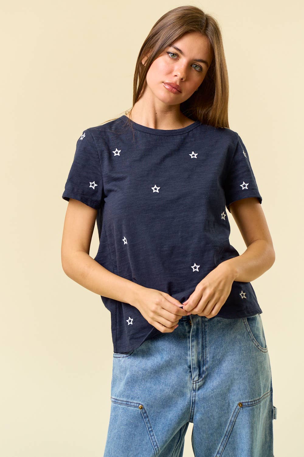 Star Embroidered Women's T-Shirt