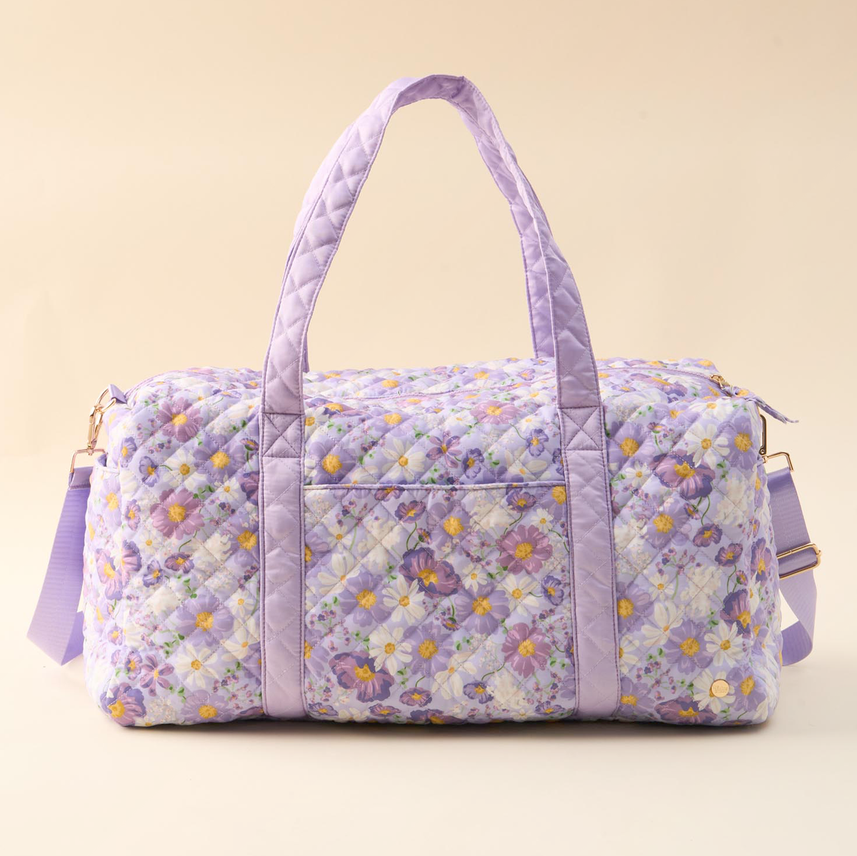 Quilted Weekender Bag Purple