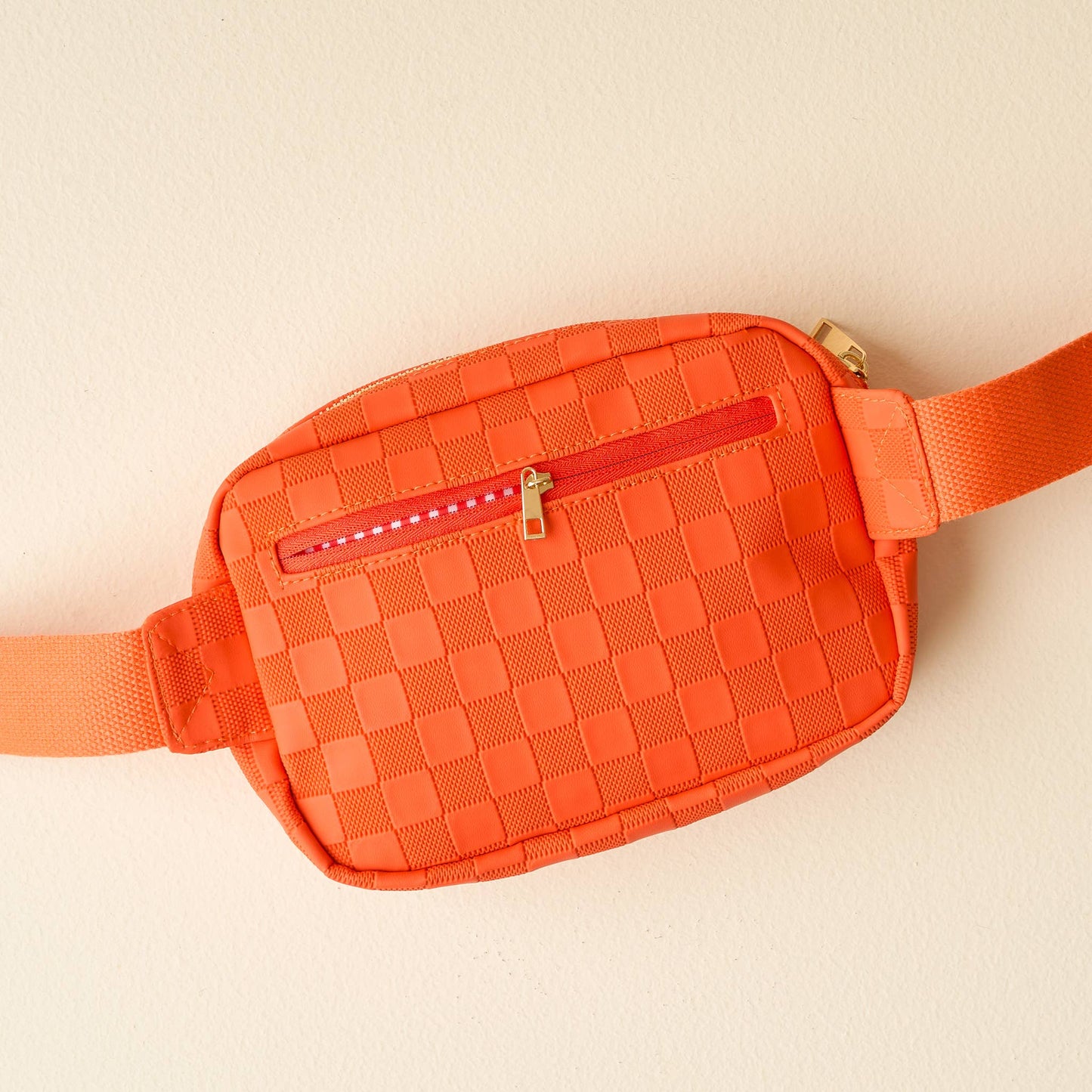 Orange Check Belt Bag