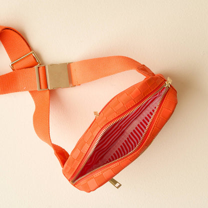 Orange Check Belt Bag
