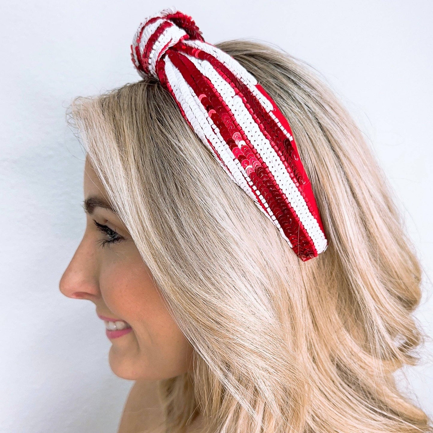 Red/White Sequin Headband