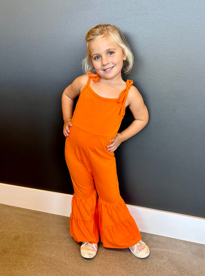 Toddler Orange Bell Bottom Jumpsuit