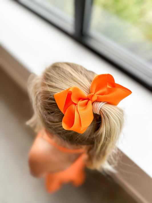 Orange Bow Hair Clip