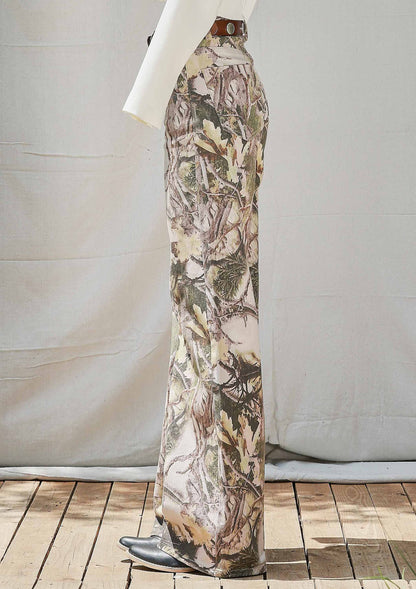 Camo Print Wide Leg Jeans