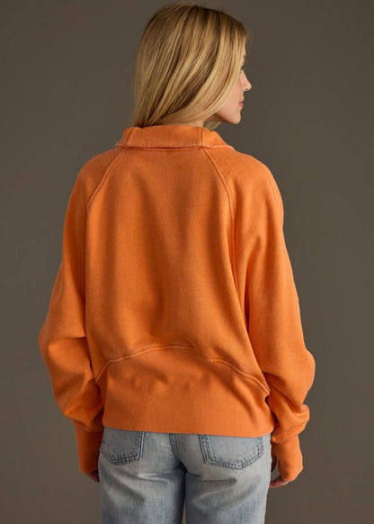 Orange Quarter Zip Sweatshirt