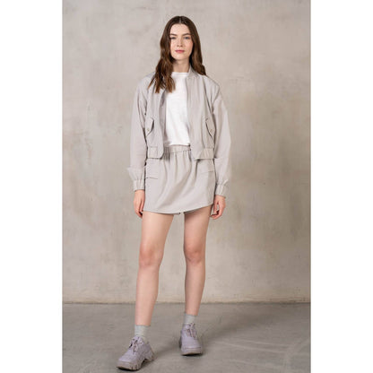 Stretch Woven Bomber Jacket