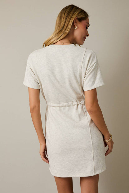 Short Sleeve Tie Waist Dress