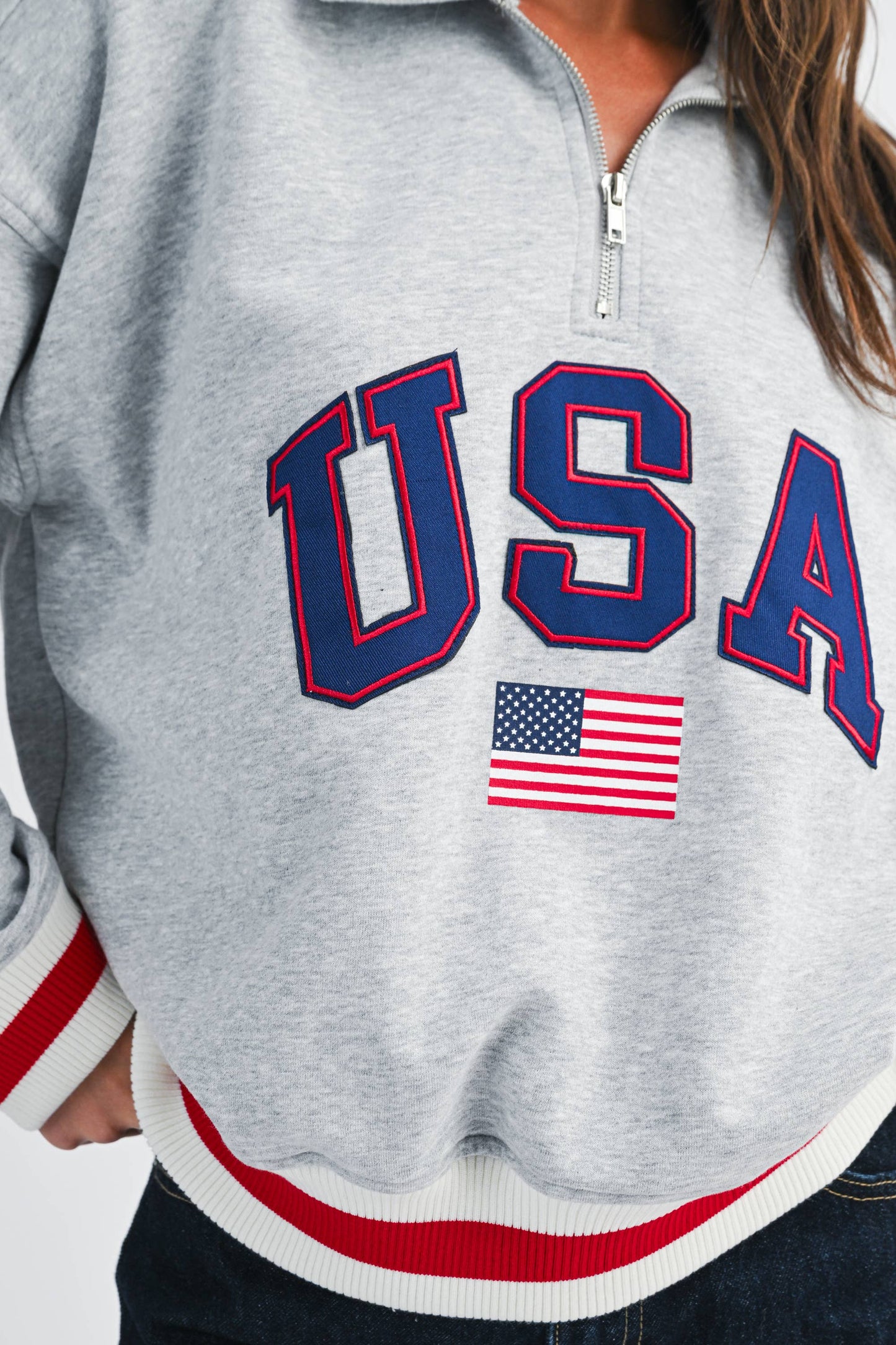USA Half Zip Sweatshirt