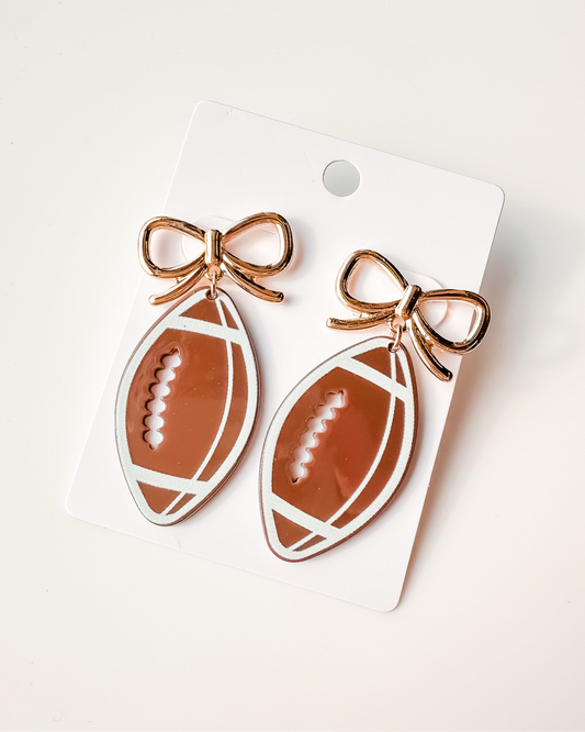 Football Bow Earrings