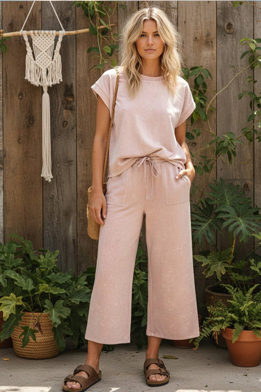 Dusty Mauve Mineral Wash Scuba Lounge Set