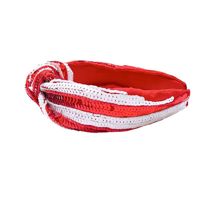 Red/White Sequin Headband