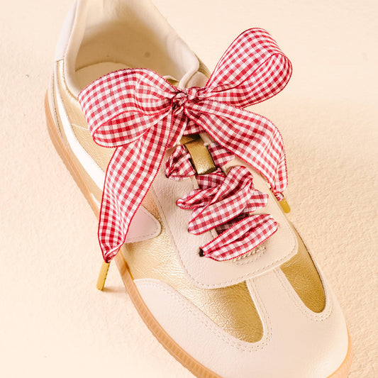 Gingham Red Shoelaces