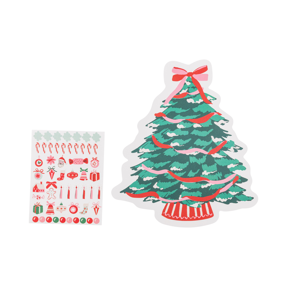 HChristmas Tree Shaped Placemats with Stickers