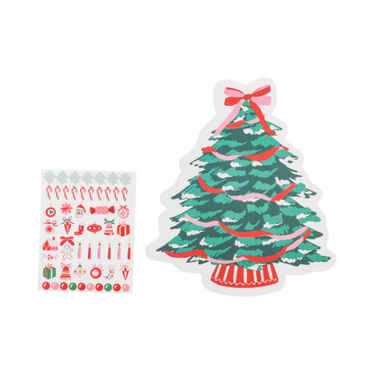HChristmas Tree Shaped Placemats with Stickers