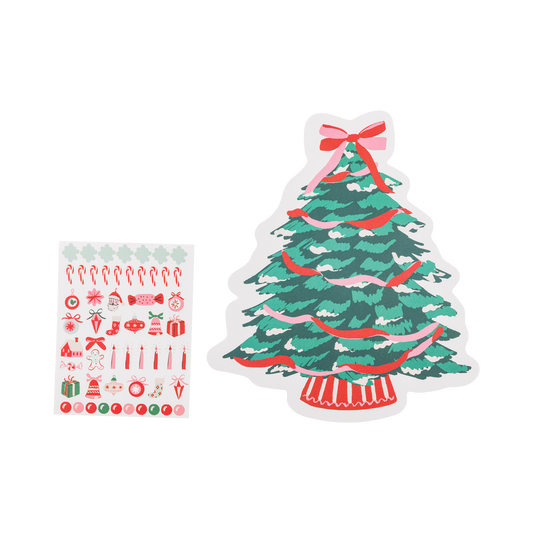 HChristmas Tree Shaped Placemats with Stickers
