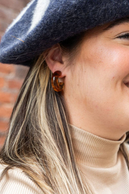 Chloe Hoop Earrings - Amber
