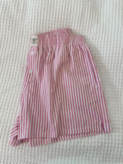 Sunkissed Coconut Pink Striped Boxer Shorts