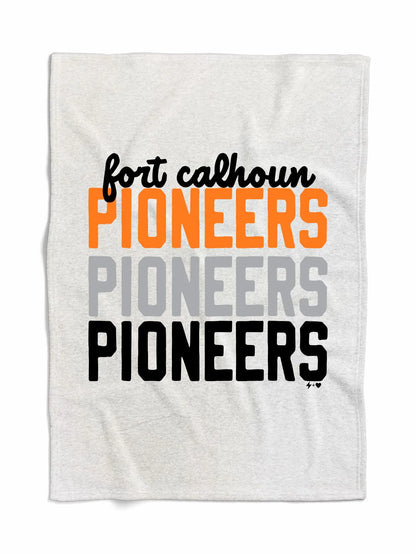 Fort Calhoun Pioneers Sweatshirt Throw Blanket