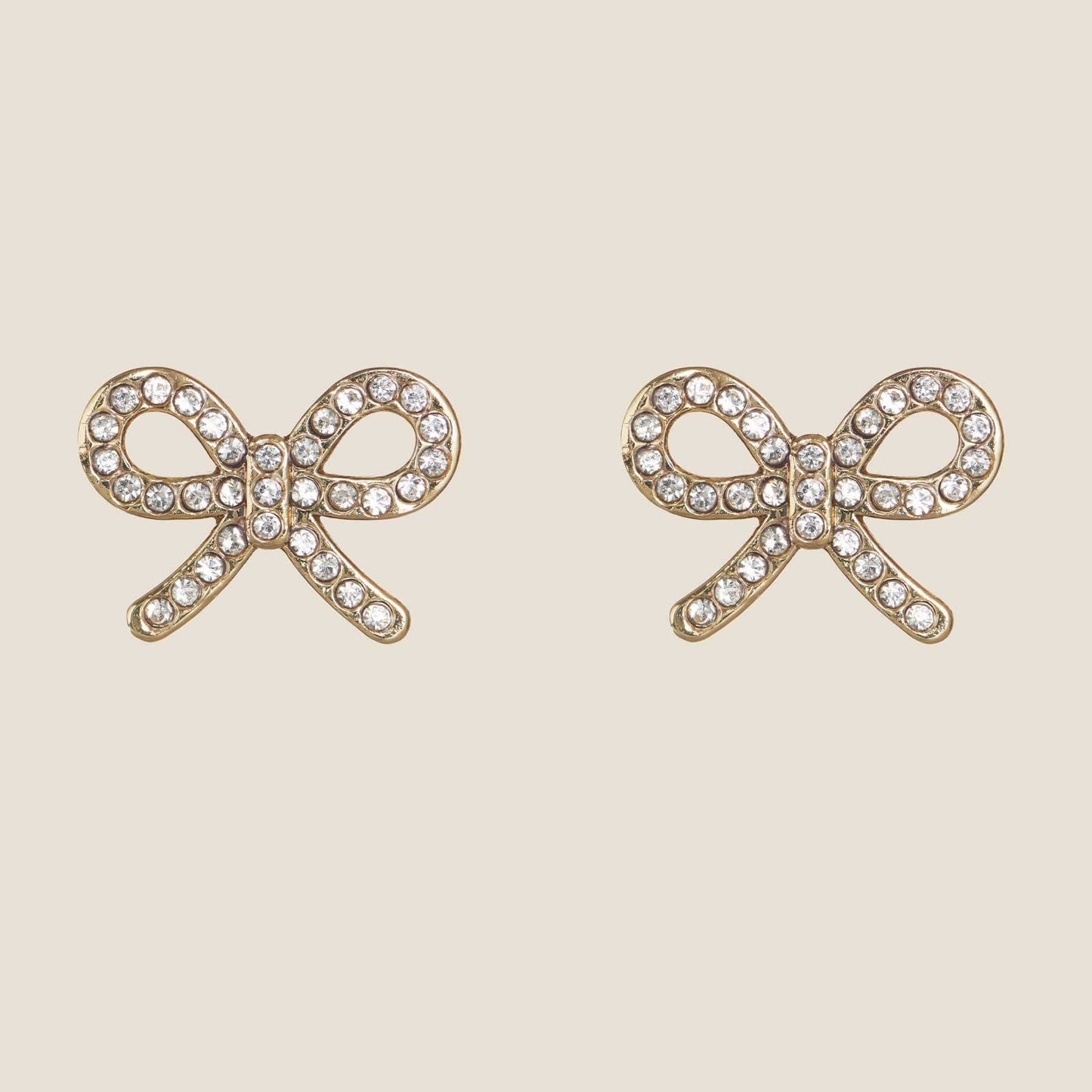 Clear Crystal Bow Stud Earrings