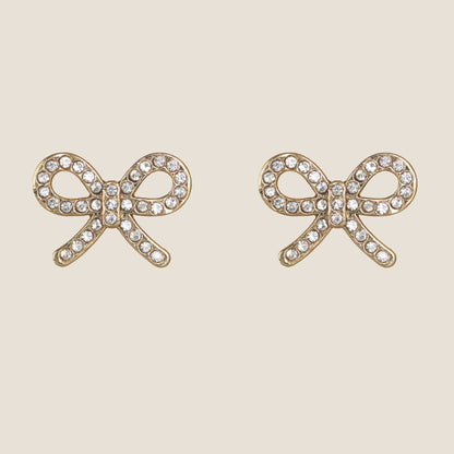 Clear Crystal Bow Stud Earrings