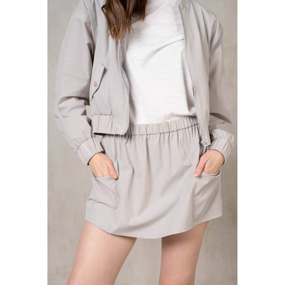 Stretch Woven Skort with Side Pockets