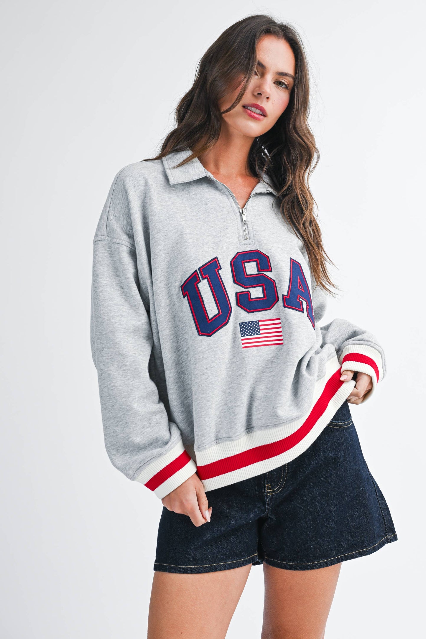 USA Half Zip Sweatshirt