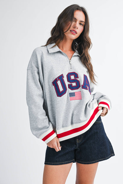 USA Half Zip Sweatshirt