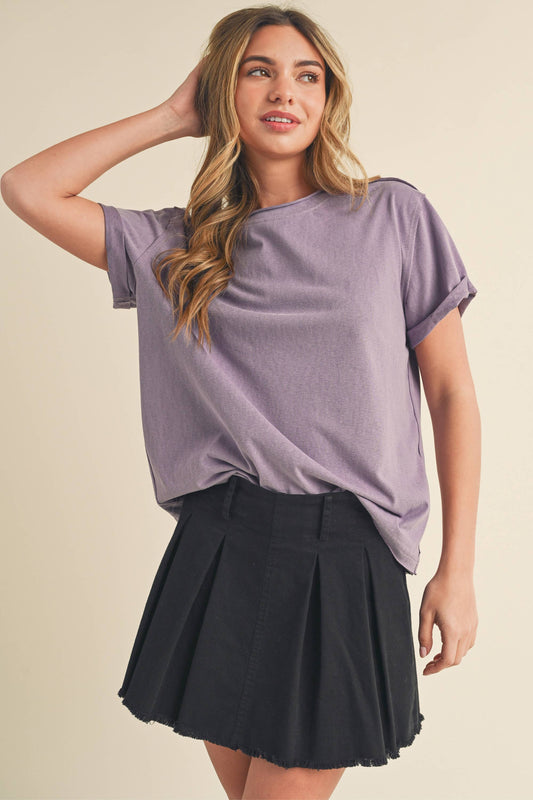 Plum Purple Short Sleeve Top T-Shirt