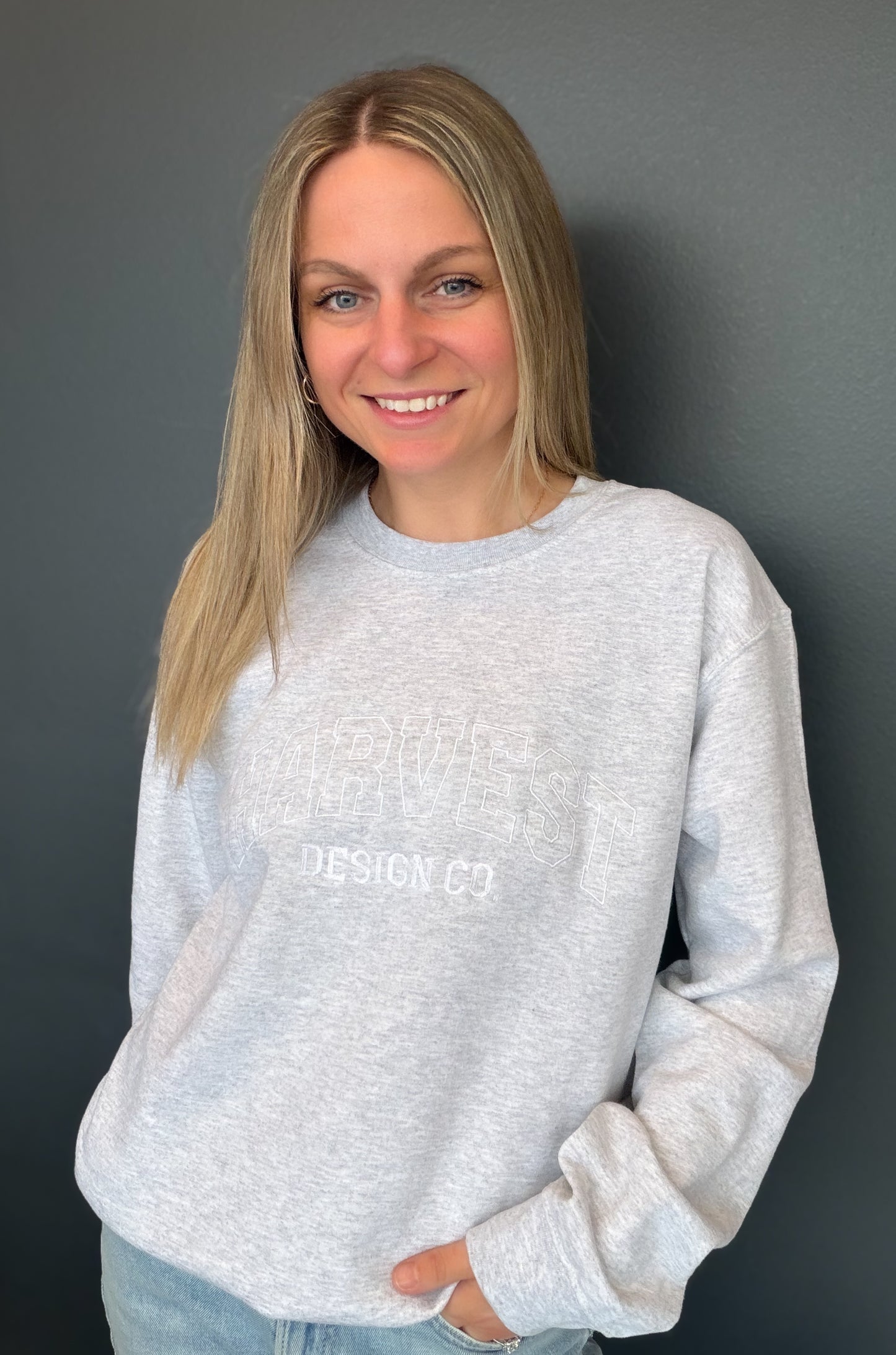 Harvest Design Co. Merch Embroidered Sweatshirt - Ash Grey