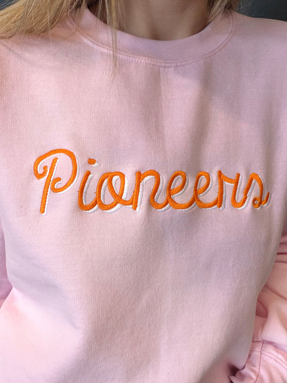 Pioneers Pink & Orange Embroidered Sweatshirt