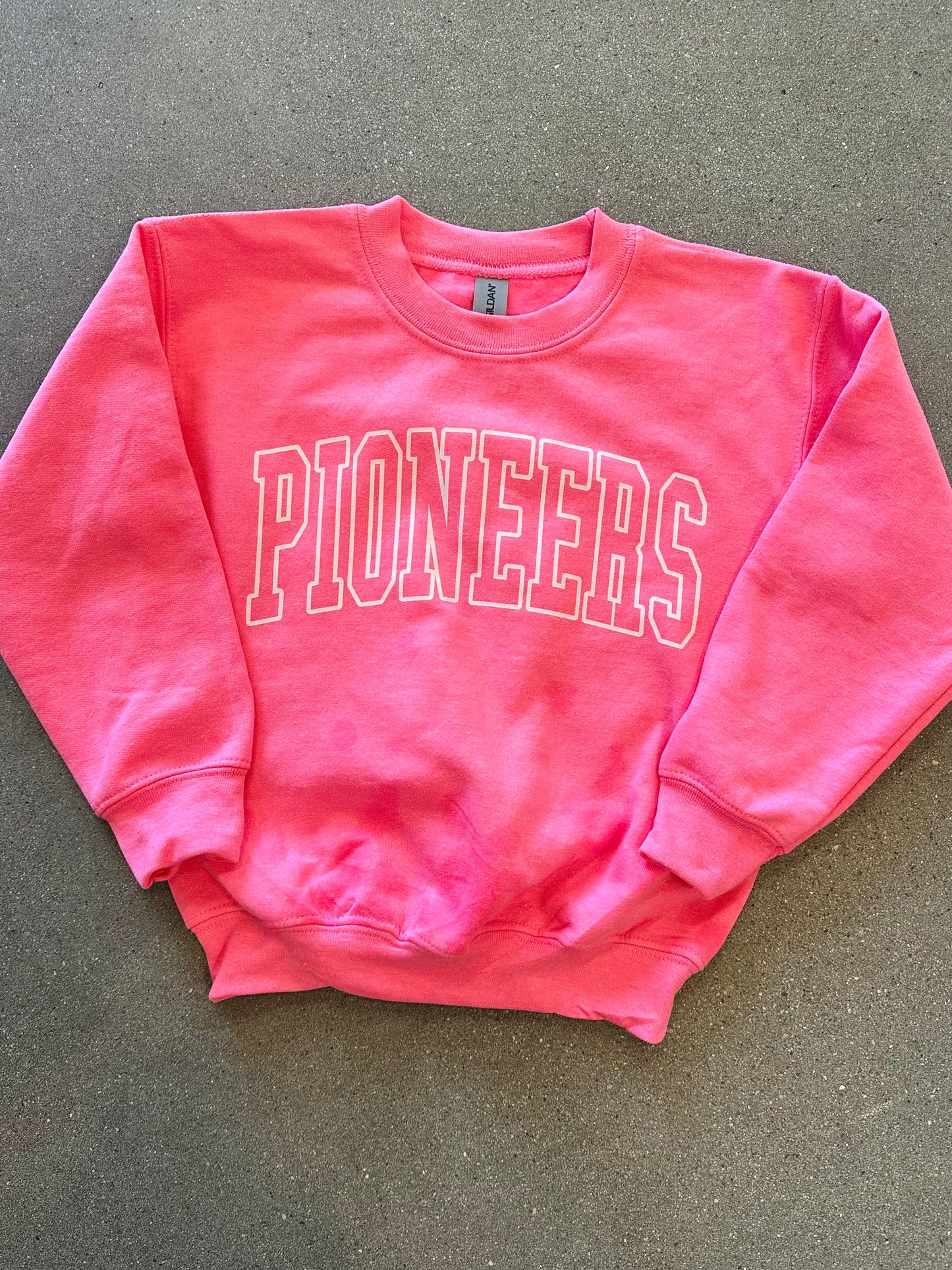 Youth Pioneers Pink Out Crewneck Sweatshirt