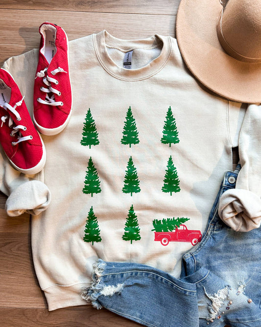 Christmas Tree Truck Sweatshirt