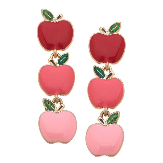 Apples Enamel Earrings