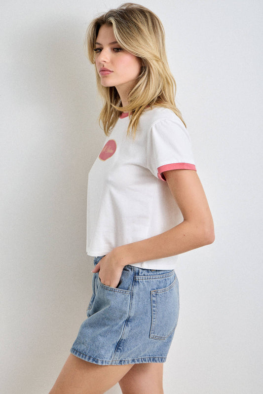 All American Short Sleeve Ringer Top