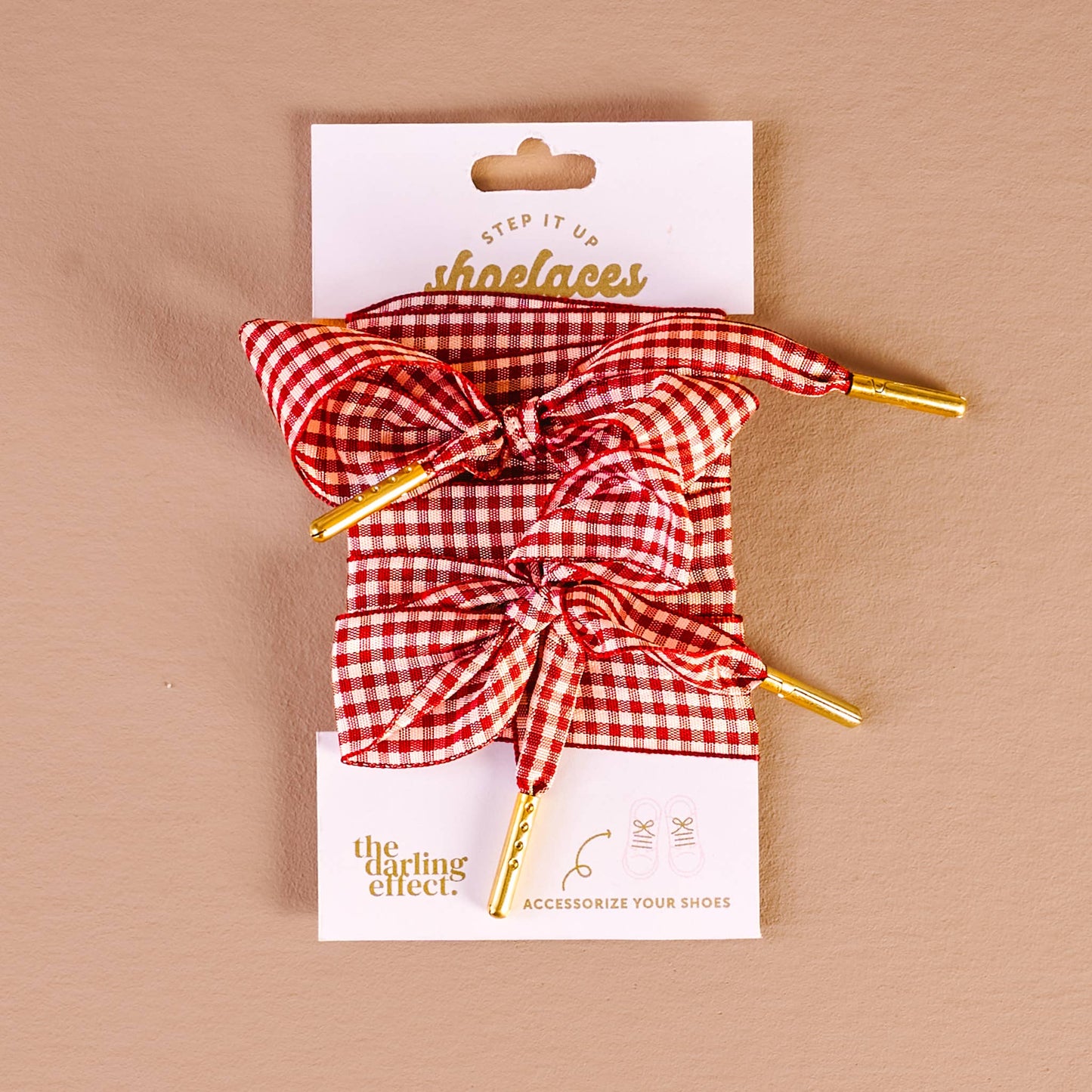 Gingham Red Shoelaces