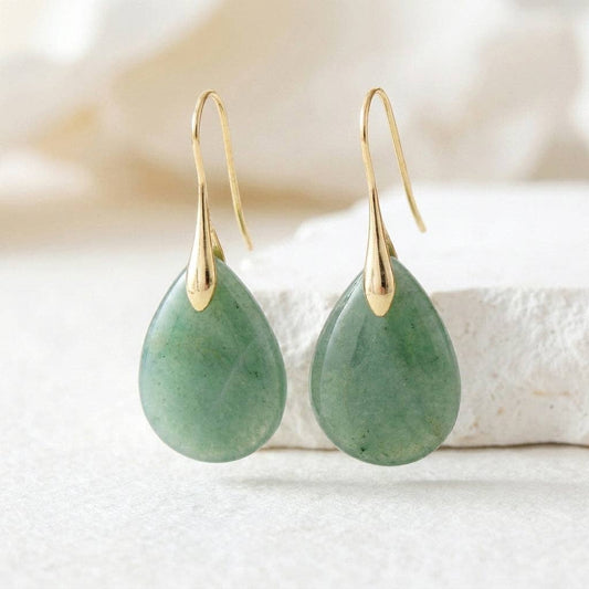 Emerald Aventurine Drop Earrings