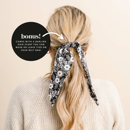 Belt Bag with Hair Scarf - Midnight Black