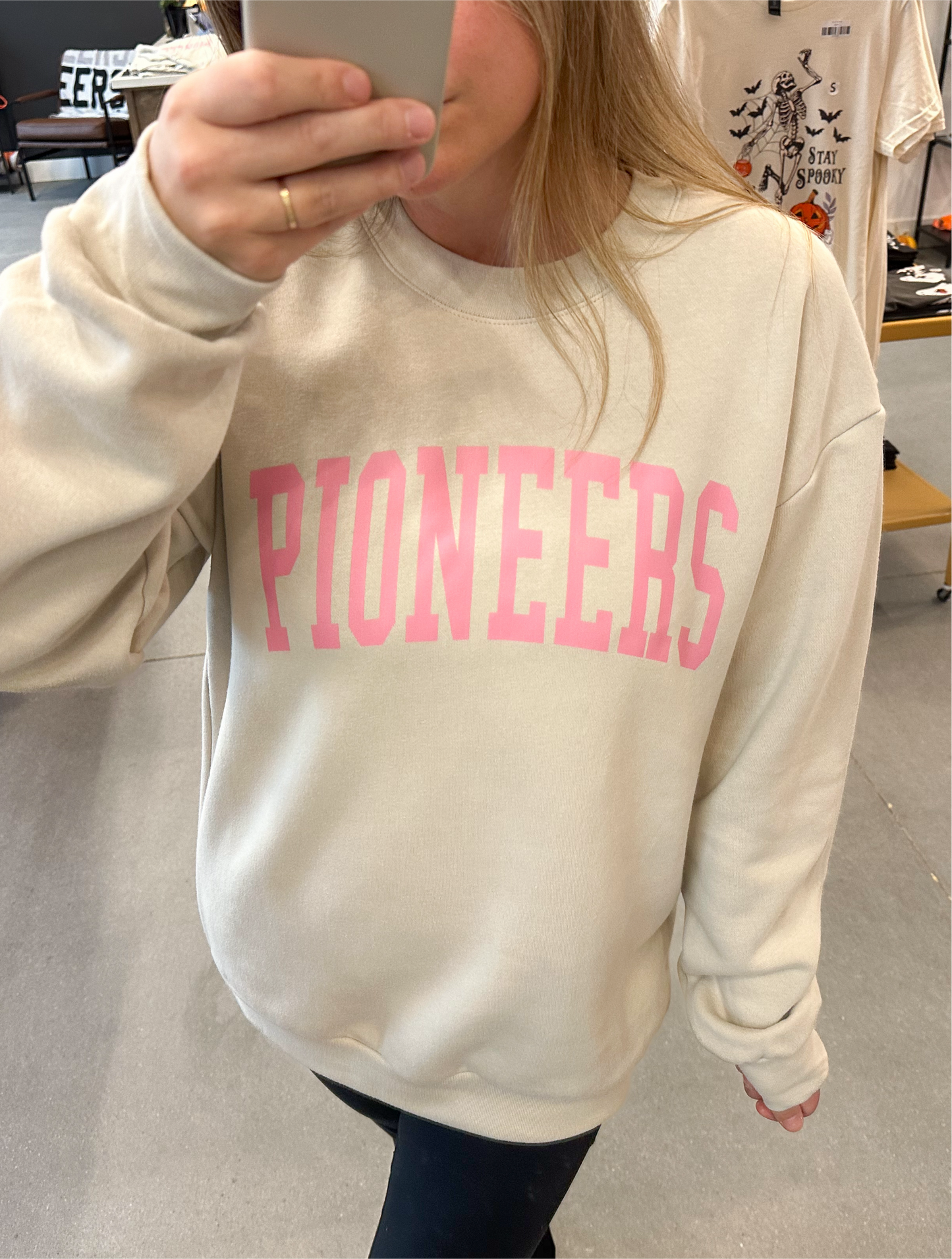 PINK Pioneers Tan Crewneck Sweatshirt