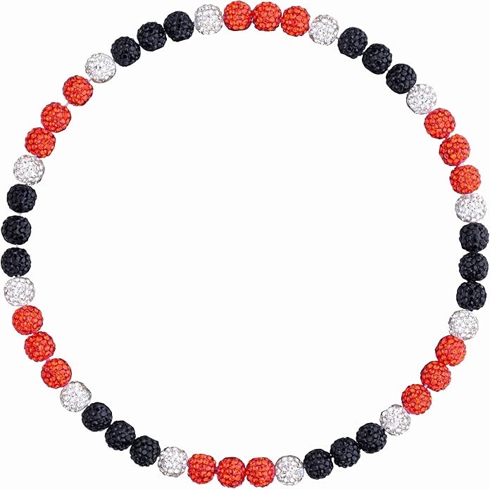 Orange & Black Bling Beaded Necklace