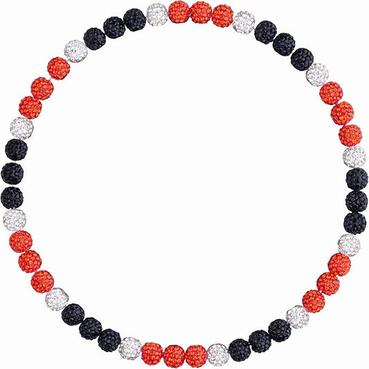 Orange & Black Bling Beaded Necklace