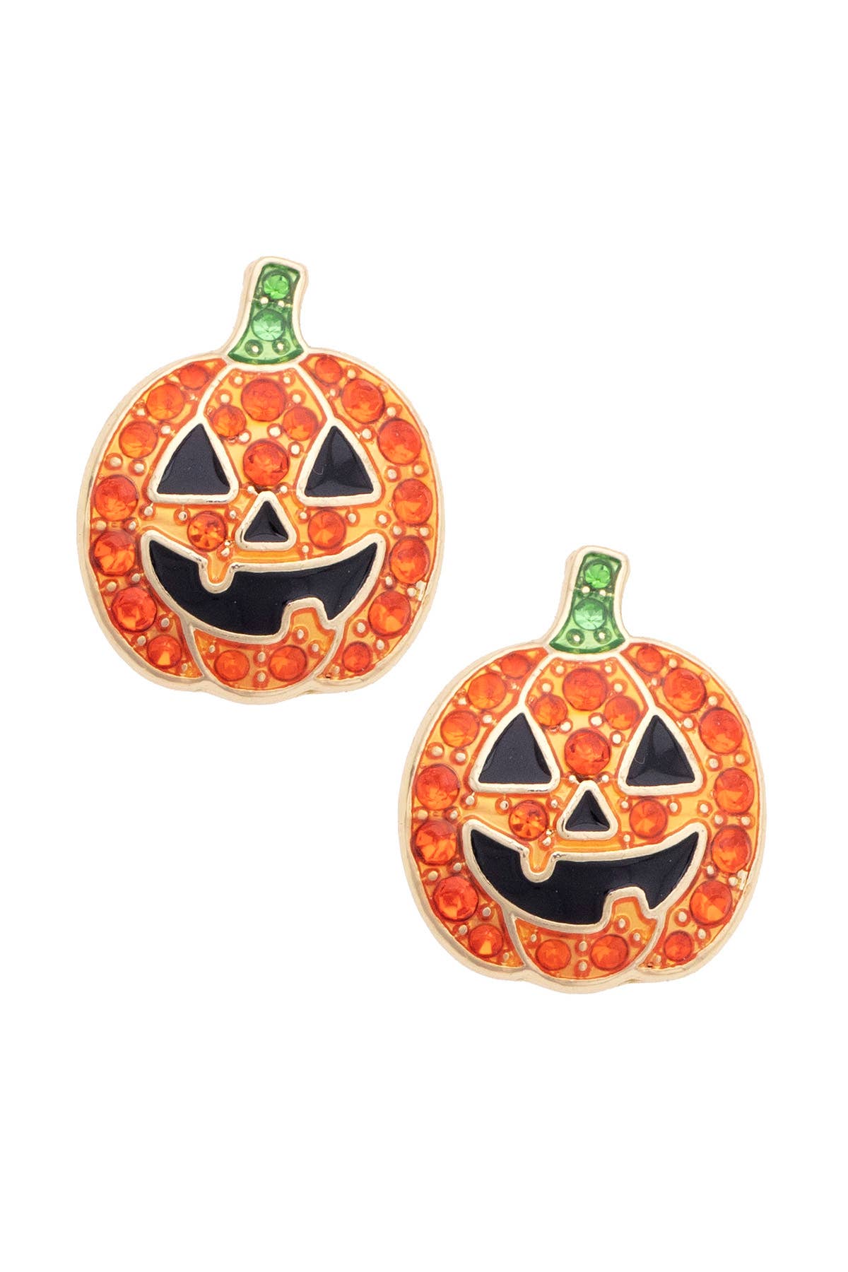 Pave Pumpkin Stud Earrings