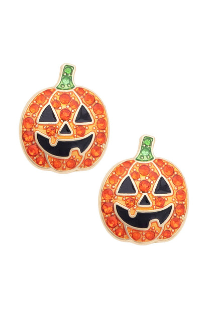 Pave Pumpkin Stud Earrings