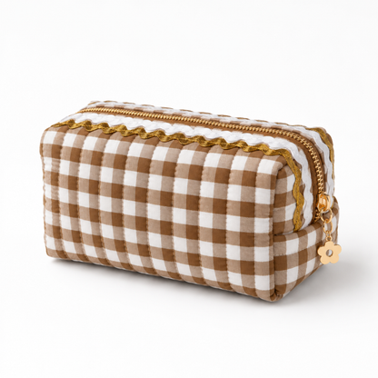 Color Wave Gingham Cosmetic Case