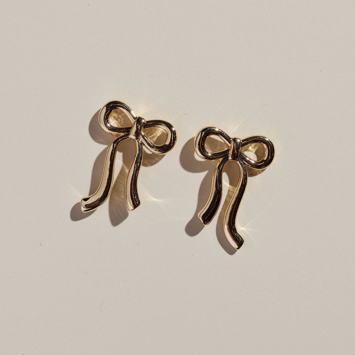 Gold Vintage Bow Stud Earrings