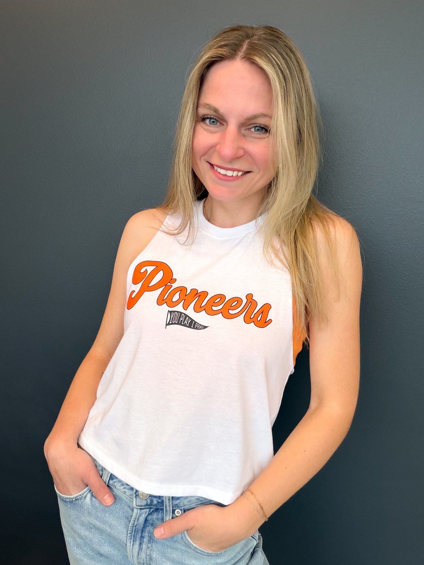 Pioneers YPIP Flag Crop Tank Top