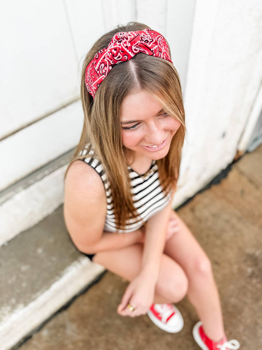 Red Bandana Headband