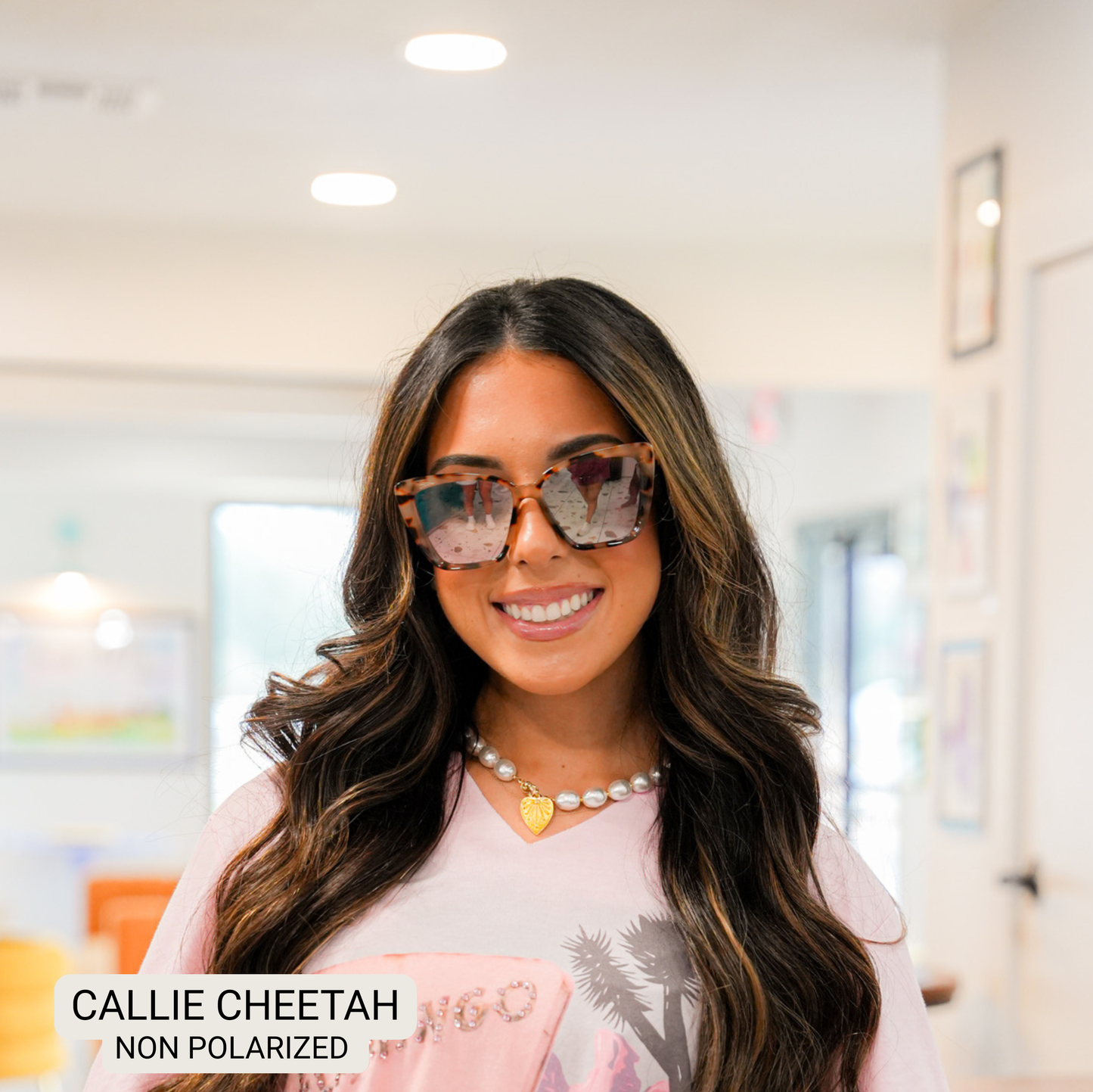 Callie Cheetah - Medium Cat Eye Sunglasses