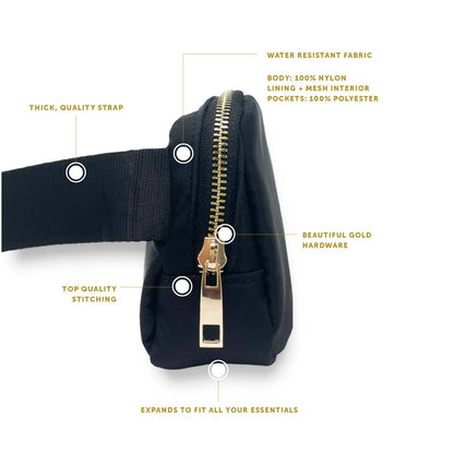 Belt Bag with Hair Scarf - Midnight Black