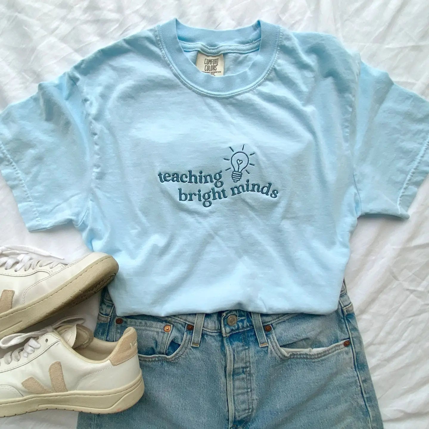 Teaching Bright Minds Embroidered T-Shirt