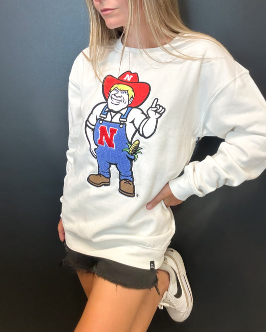 Herbie Husker Chenille Patch Sweatshirt